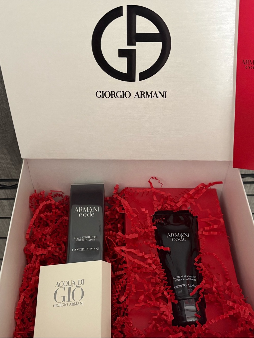 Giorgio Armani Men’s  Gift Set - Black Bottles with Red Filler